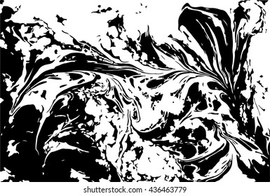 Vector black and white marbled abstract background