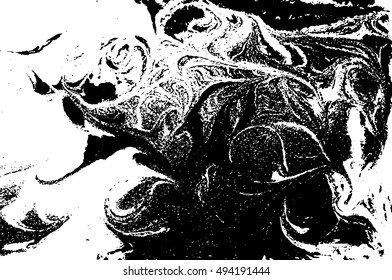 Vector black and white marbled abstract background. Liquid pattern. Grunge texture