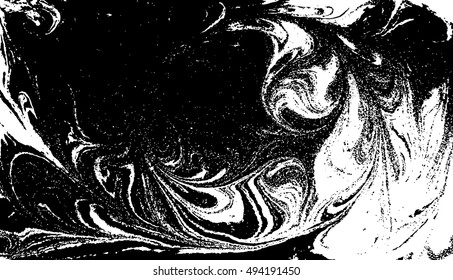 Vector black and white marbled abstract background. Liquid pattern. Grunge texture