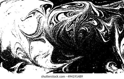 Vector black and white marbled abstract background. Liquid pattern. Grunge texture