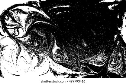 Vector black and white marbled abstract background. Liquid pattern. Grunge vector texture