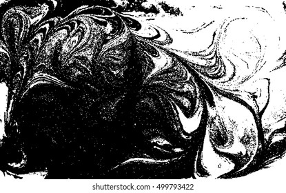 Vector black and white marbled abstract background. Liquid pattern. Grunge vector texture