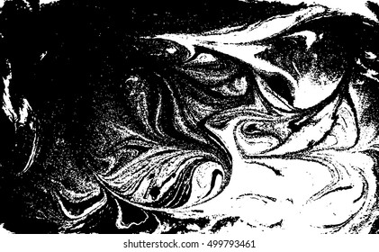 Vector black and white marbled abstract background. Liquid pattern. Grunge vector texture
