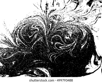 Vector black and white marbled abstract background. Liquid pattern. Grunge vector texture