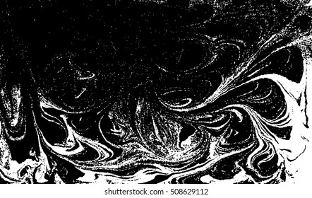 Vector black and white marbled abstract background. Liquid pattern. Grunge vector texture