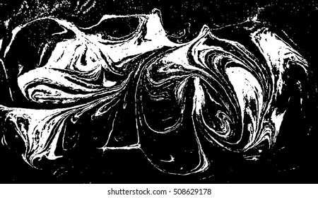 Vector black and white marbled abstract background. Liquid pattern. Grunge vector texture