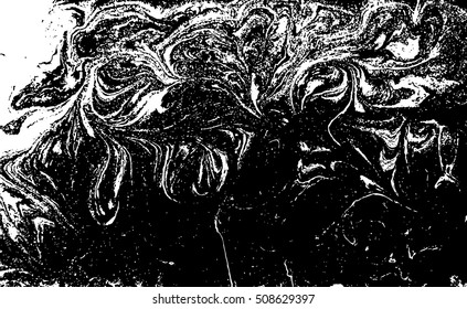 Vector black and white marbled abstract background. Liquid pattern. Grunge vector texture