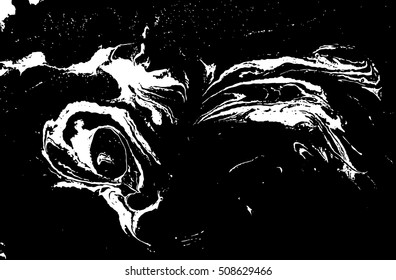 Vector black and white marbled abstract background. Liquid pattern. Grunge vector texture