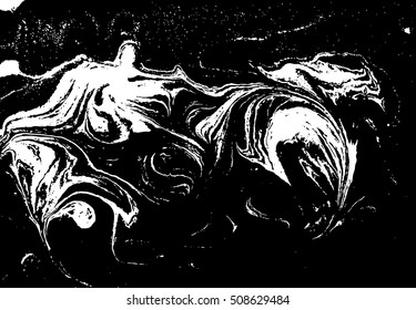 Vector black and white marbled abstract background. Liquid pattern. Grunge vector texture