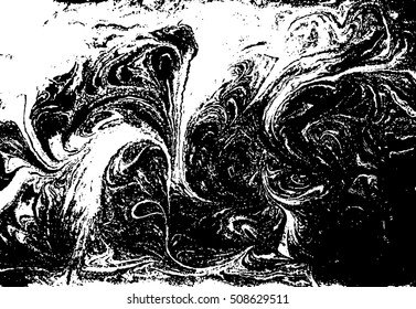 Vector black and white marbled abstract background. Liquid pattern. Grunge vector texture