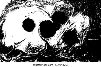 Vector black and white marbled abstract background. Liquid pattern. Grunge vector texture