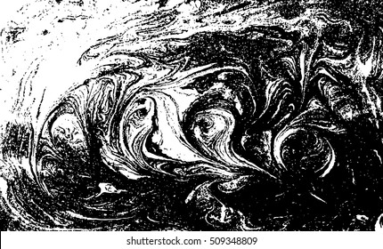 Vector black and white marbled abstract background. Liquid pattern. Grunge vector texture