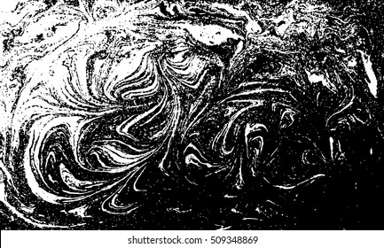 Vector black and white marbled abstract background. Liquid pattern. Grunge vector texture