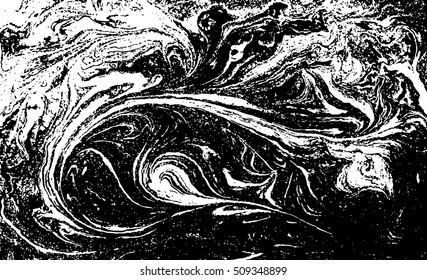 Vector black and white marbled abstract background. Liquid pattern. Grunge vector texture