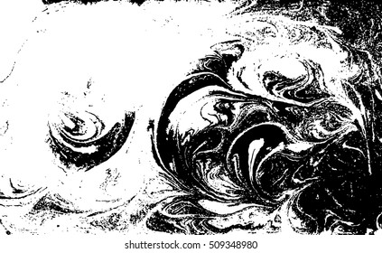 Vector black and white marbled abstract background. Liquid pattern. Grunge vector texture