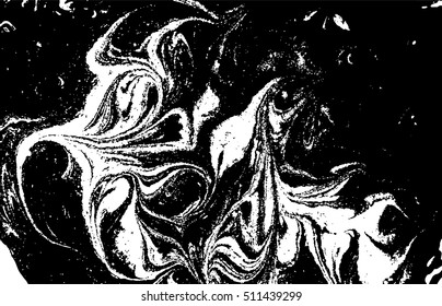 Vector black and white marbled abstract background. Liquid pattern. Grunge vector texture