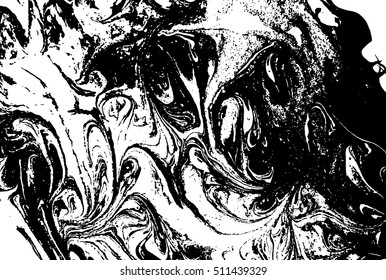Vector black and white marbled abstract background. Liquid pattern. Grunge vector texture
