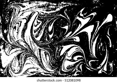Vector black and white marbled abstract background. Liquid pattern. Grunge vector texture