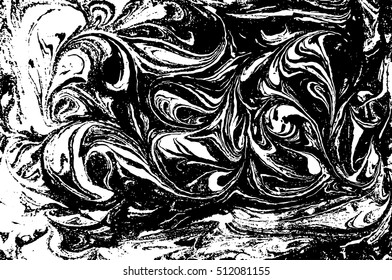 Vector black and white marbled abstract background. Liquid pattern. Grunge vector texture