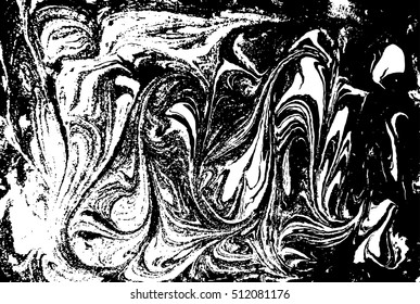 Vector black and white marbled abstract background. Liquid pattern. Grunge vector texture
