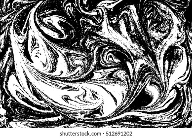 Vector black and white marbled abstract background. Liquid pattern. Grunge vector texture