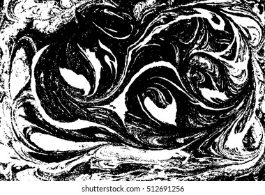 Vector black and white marbled abstract background. Liquid pattern. Grunge vector texture