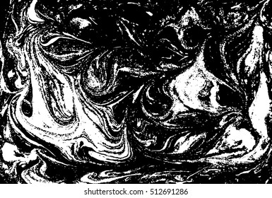 Vector black and white marbled abstract background. Liquid pattern. Grunge vector texture