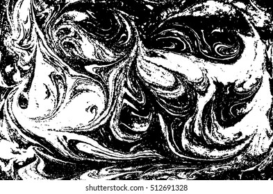 Vector black and white marbled abstract background. Liquid pattern. Grunge vector texture