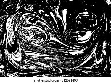 Vector black and white marbled abstract background. Liquid pattern. Grunge vector texture
