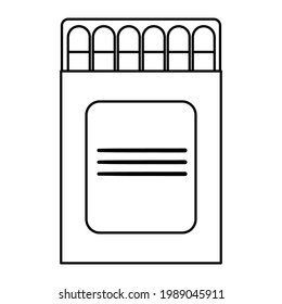 Icono de la caja de correspondencias en blanco y negro vectorial aislado en fondo blanco. Dibujo de palo de grabación de contorno. Imagen de paquete de emparejamiento de estilo de línea. 
