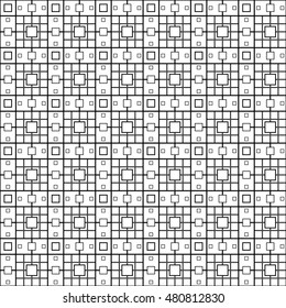 Vector black and white modern abstract pattern of square, geometric background, retro monochrome texture tiles design for website 
