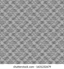 Vector Black and White Modern stylish texture. Repeating geometric background . Design for prints, textile, decor, fabric. Raster copy monochrome seamless pattern