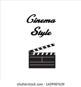 Vector black and white movie clapper