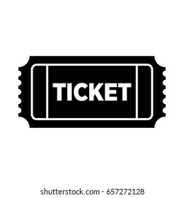 Vector black and white movie ticket.