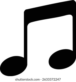 Vetor Preto e Branco Musical Nota Silhueta Design - Ilustração de Arte Digital Minimalista Apresentando Negrito Símbolo de Música Monocromática para Posters e Ícones