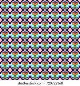 Vector black, white and neutral seamless background pattern with rhombuses.