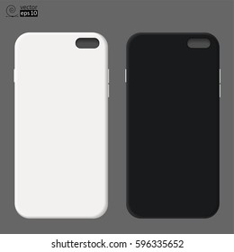 vector black and white no name phone cases. it can be used as a mock-up for placing logos or images etc