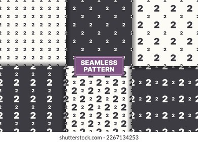vector black white number 2 pattern seamless