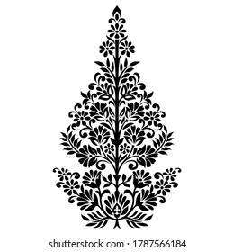 Vector black and white ornamental motif