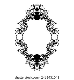 vector black and white ornate vintage frame