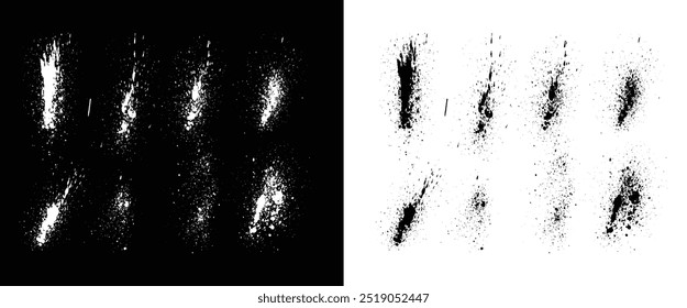Vektorgrafik schwarz-weiße Farbe Tinte Pinsel Strich Blutbild Hintergrund Sammlung