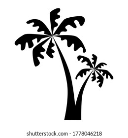 Vektorgrafik mit schwarz-weißen Palmen Symbol im flachen Stil. Geeignet für die Dekoration zum Thema Urlaub, Sommer, Reisen.