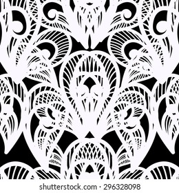  Vector black and white pattern. Abstract background. Hand drown pattern.