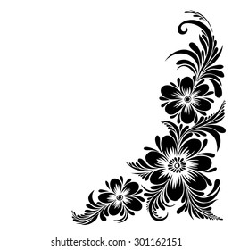 18,094 Black white flower corner Images, Stock Photos & Vectors ...