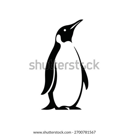 Vector black and white penguin.