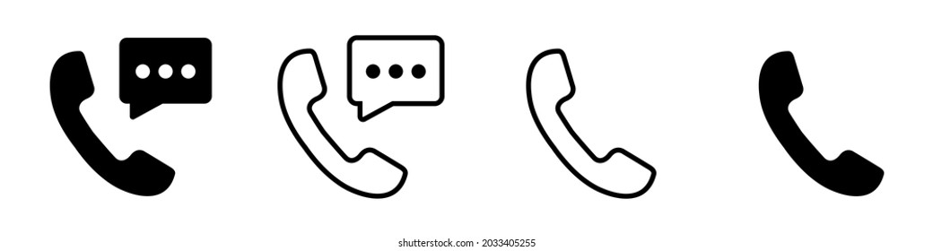 Iconos vectores de teléfono blanco y negro en un fondo aislado. Iconos de teléfono establecidos para su diseño. Ilustración del vector EPS 10