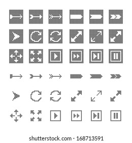 vector of black and white Polka dot arrow icon set