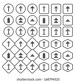 vector of black and white Polka dot arrow icon set 