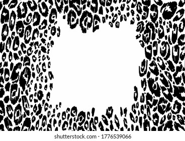 vector black and white print of wild animals leopard, Zebra