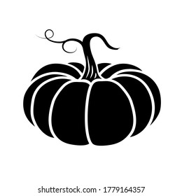 Vector Black White Pumpkin Icon Flat Stock Vector (Royalty Free ...